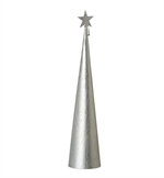 Lübech Living juletræ Creased cone metallic silver højde 49 cm og diameter 11 cm - Fransenhome